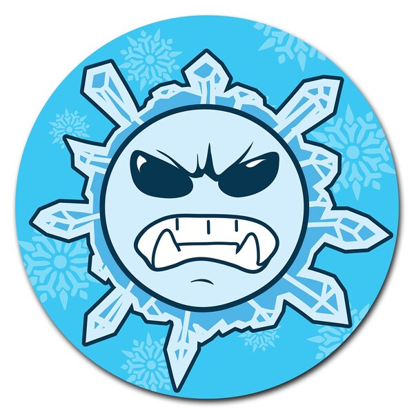 Signmission Snowflake Angry Circle Corrugated Plastic Sign C-24-CIR-WS-Snowflake Angry - main